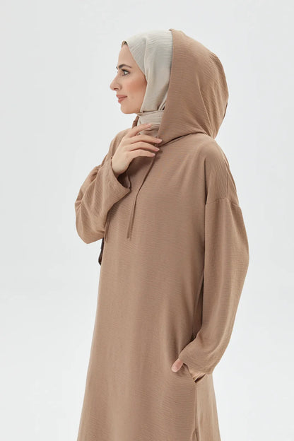 Sandy Brown Summer Elegance at Turkista Hooded Full Set