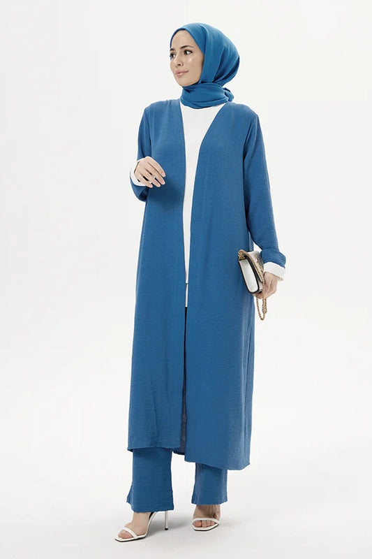 Step Up Your Style with Turkista's Blue Abaya Set