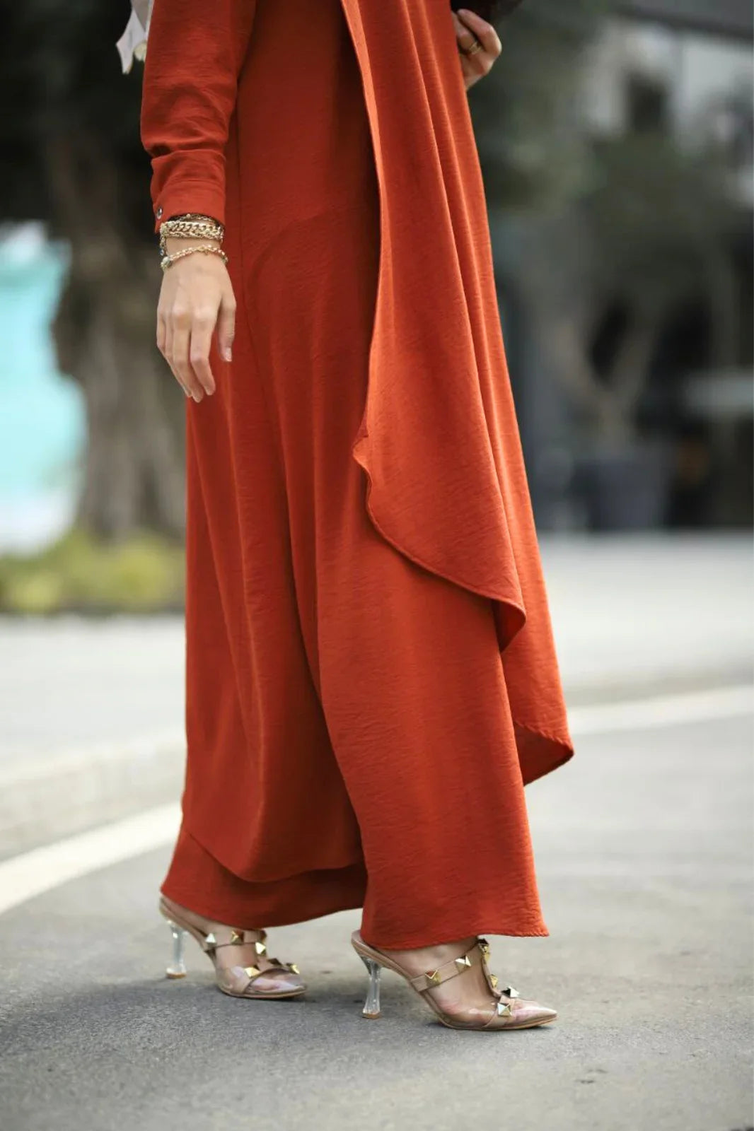 Stylish Burnt Orange Abaya A Modest Outfit for Women