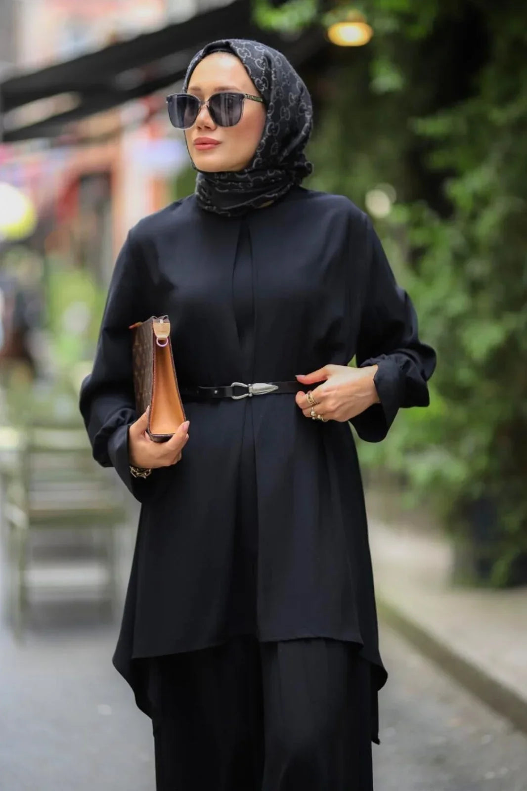 Modest Black Tunic Set