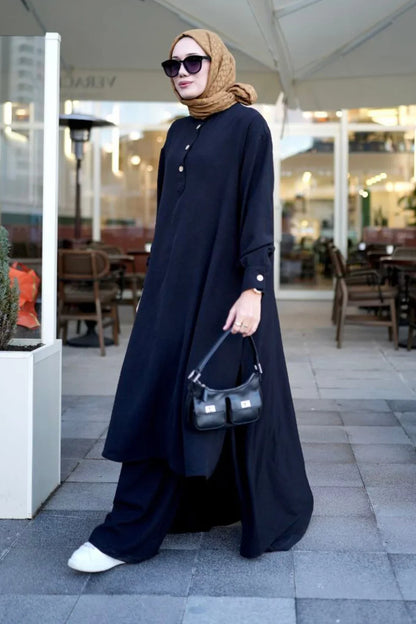 Elegent Black Abaya Travel Suit Turkista