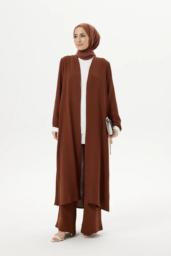 Step Up Your Style with Turkista's Full Set Coffee Brown Abaya