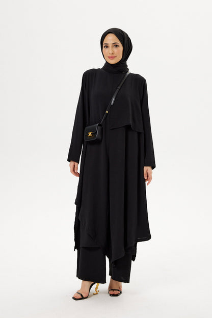 Two-Piece Black Abaya Travel Set Turkista