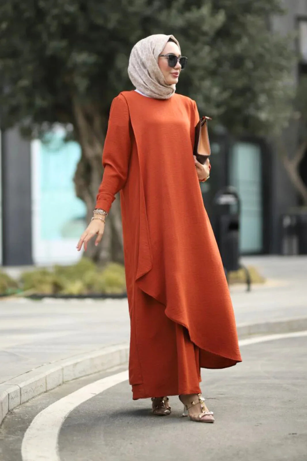 Stylish Burnt Orange Abaya A Modest Outfit for Women