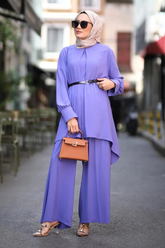 Purple Modest Tunic Set