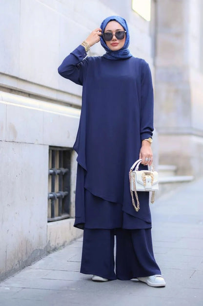 Stylish Navy Blue Abaya at Turkista