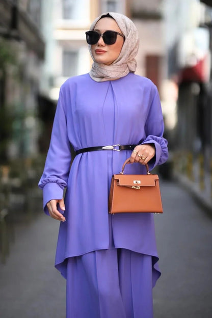 Purple Modest Tunic Set