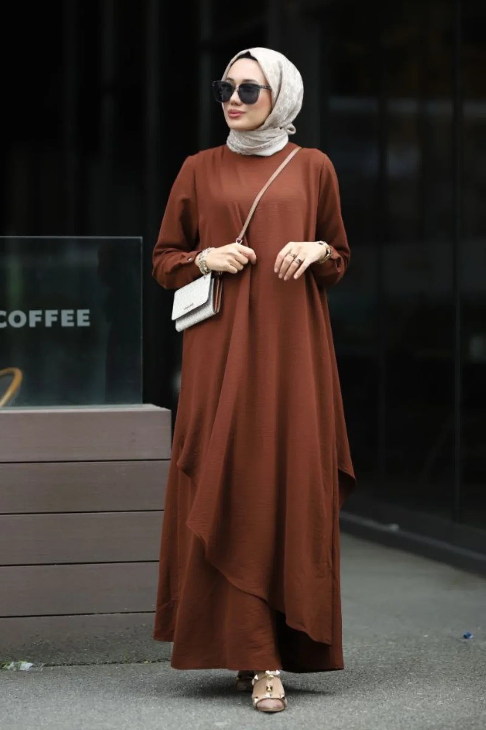 Stylish Coffee Brown Abaya Only at Turkista