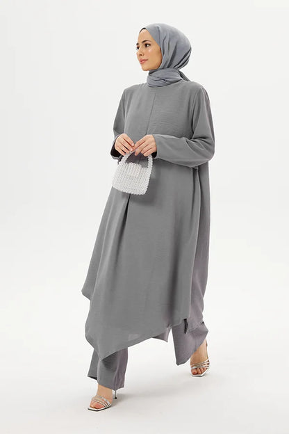 Two-Piece Grey Abaya Travel Set 